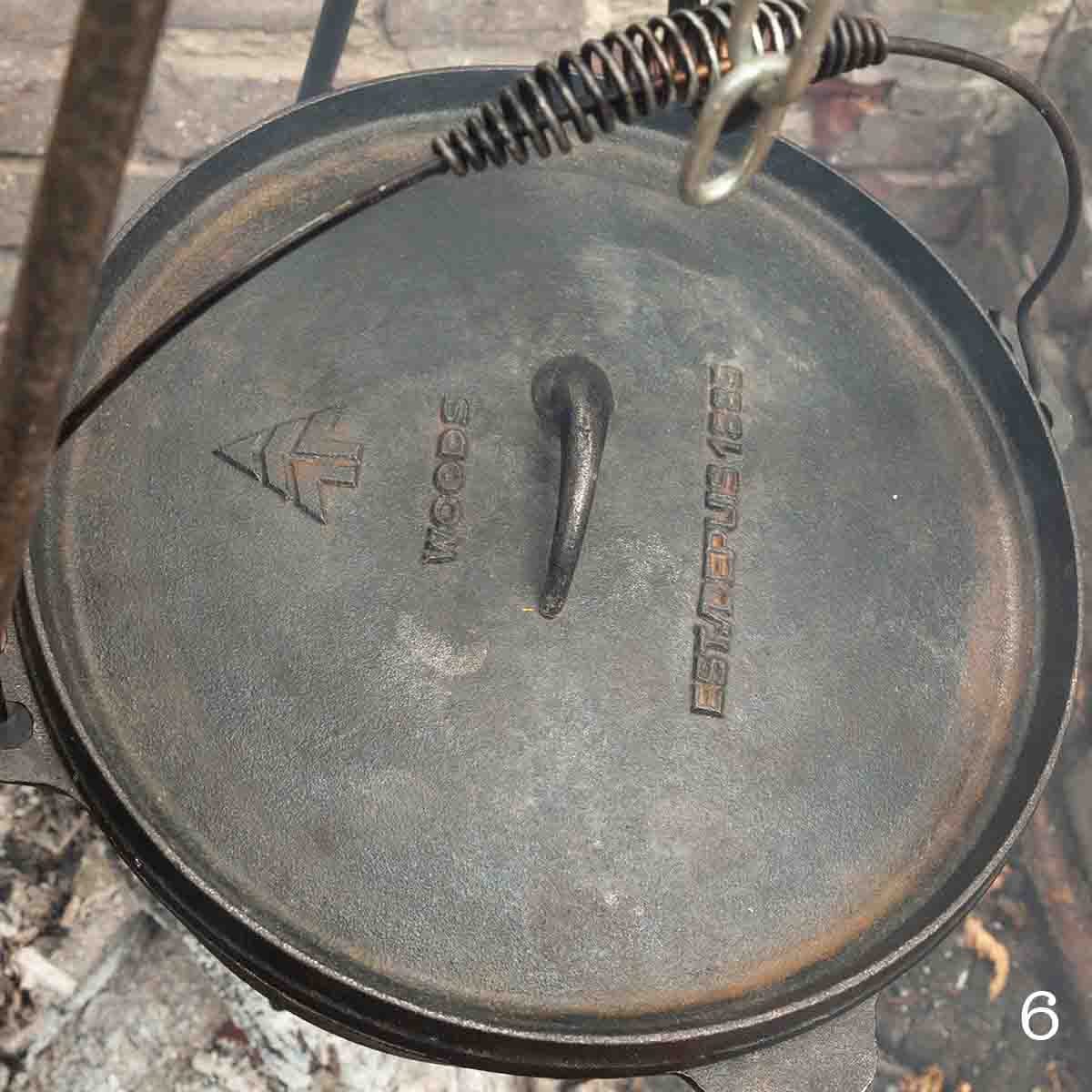 A cast iron Dutch oven.