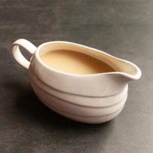 A pitcher of gravy.