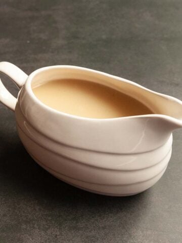 A pitcher of gravy.